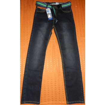 Spodnie jeansowe z paskiem CZARNE  Rozmiary od 158 do 170